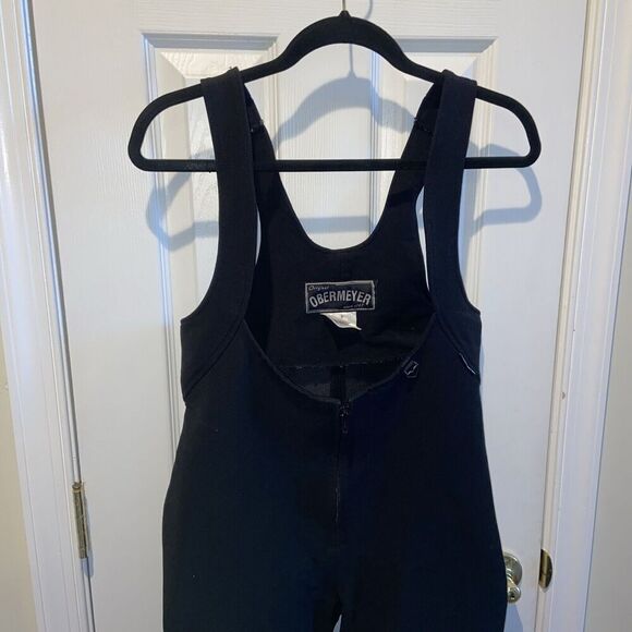 Obermeyer Ski Bib Pants Womens 10 Black Wool Blend Stretch Stirrup Made Japan - Picture 3 of 15
